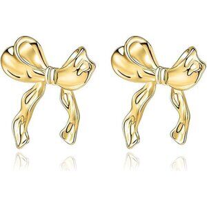 Exquisite Bowknot Earrings | Resin & 925 Sterling Silver | Dainty Gift for Women